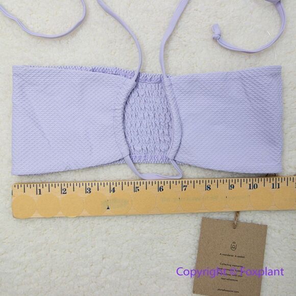 NEW Stone Fox Swim x Free People Meadow pique texture bikini top lavender,  XS - Picture 10 of 13